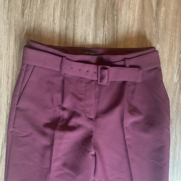 Purple Belted Ann Taylor Trousers - size 10 - Picture 4 of 5